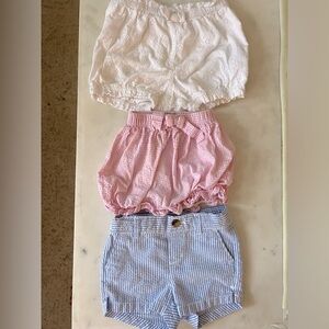 Shorts Bundle Size 18-24M. Pink and white gingham, white eyelet, seersucker